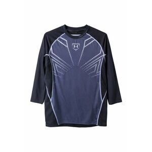 Under Armour Men Medium Baseball Compression Shirt Black 3/4 Sleeve Training Top